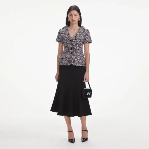 self-portrait Boucle Fringed Midi Dress