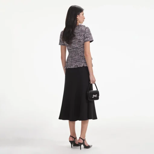 self-portrait Boucle Fringed Midi Dress