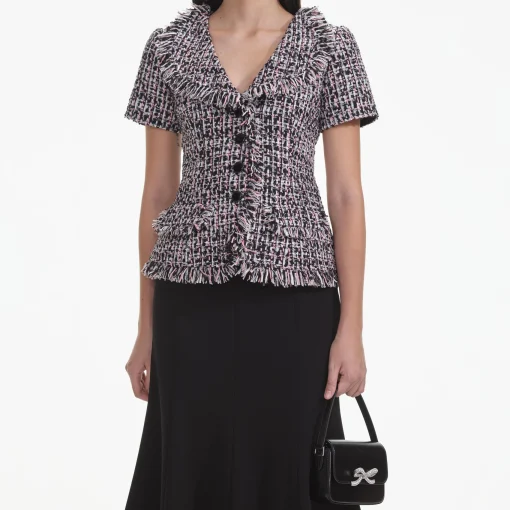 self-portrait Boucle Fringed Midi Dress