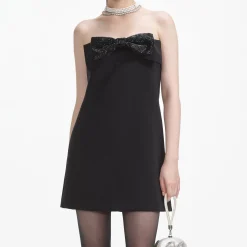 self-portrait Crepe Bandeau Mini Dress