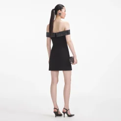 self-portrait Crepe Bow Mini Dress