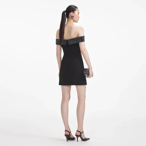 self-portrait Crepe Bow Mini Dress
