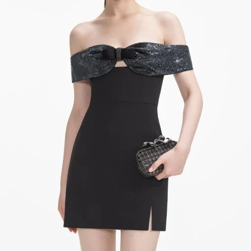 self-portrait Crepe Bow Mini Dress