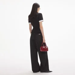 self-portrait Crepe Contrast Top