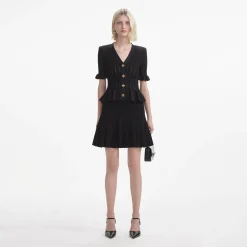 self-portrait Knit Peplum Mini Dress