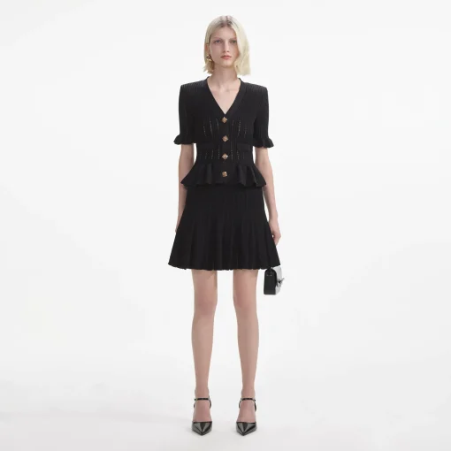 self-portrait Knit Peplum Mini Dress
