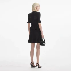 self-portrait Knit Peplum Mini Dress