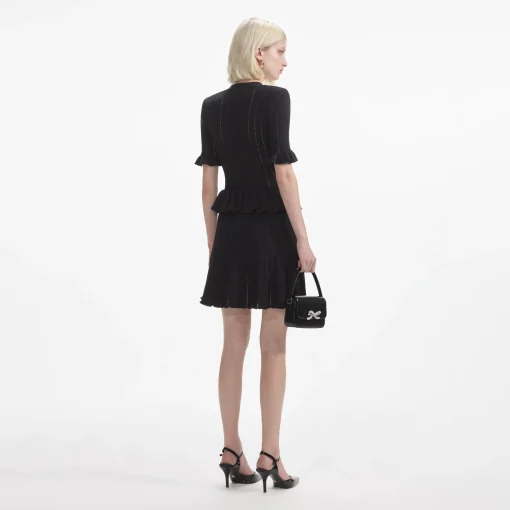 self-portrait Knit Peplum Mini Dress