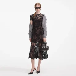 self-portrait Lace Bustier Midi Dress