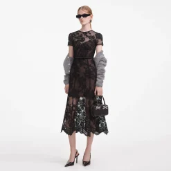 self-portrait Lace Bustier Midi Dress