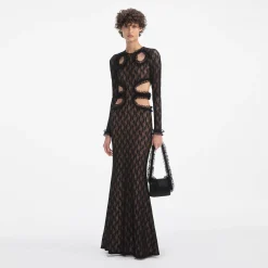 self-portrait Lace Cut Out Maxi Dress