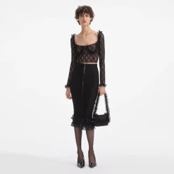 self-portrait Lace Ruffle Top