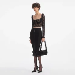 self-portrait Lace Ruffle Top