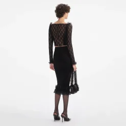 self-portrait Lace Ruffle Top
