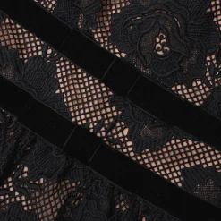 self-portrait Lace Velvet Bow Midi Dress