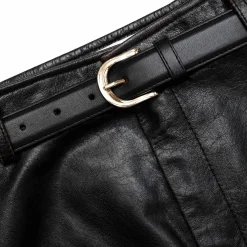 self-portrait Leather Midi Skirt