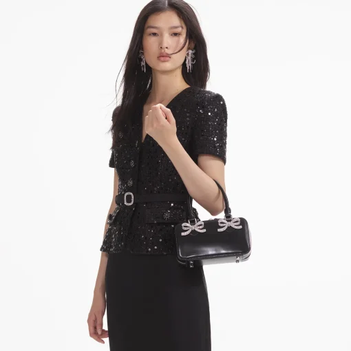 self-portrait Leather Mini Tote Bag