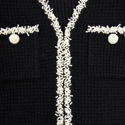 self-portrait Pearl Trim Knit Mini Dress