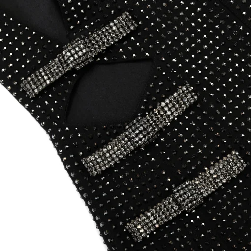 self-portrait Rhinestone Crepe Mini Dress