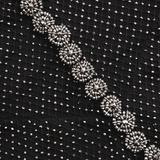 self-portrait Rhinestone Fishnet Crossover Maxi Dress