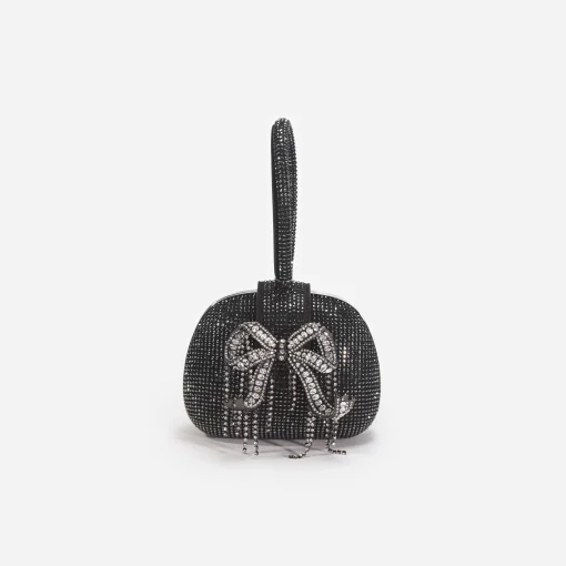 self-portrait Rhinestone Top Handle Clutch Bag
