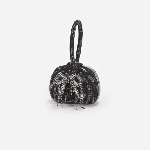 self-portrait Rhinestone Top Handle Clutch Bag