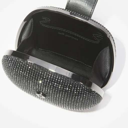 self-portrait Rhinestone Top Handle Clutch Bag