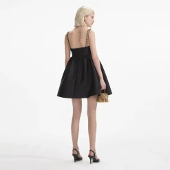 self-portrait Taffeta Embellished Mini Dress