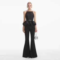 self-portrait Taffeta Peplum Top