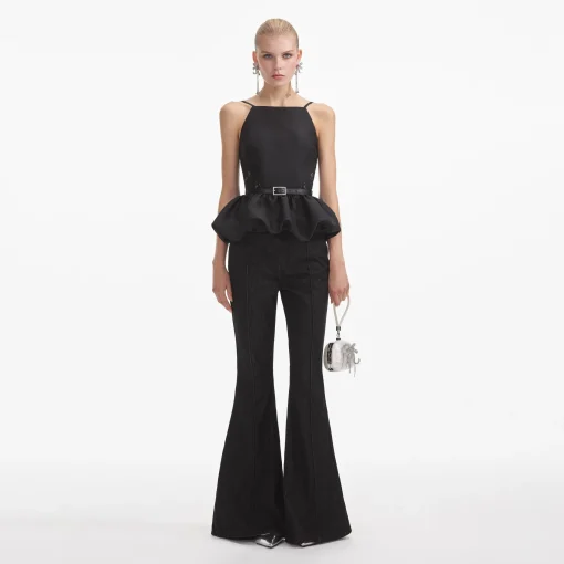 self-portrait Taffeta Peplum Top