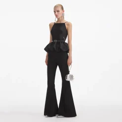 self-portrait Taffeta Peplum Top