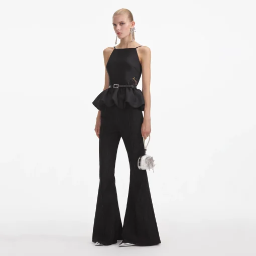 self-portrait Taffeta Peplum Top