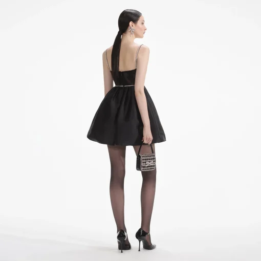 self-portrait Taffetta Diamante Mini Dress