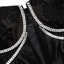 self-portrait Taffetta Diamante Mini Dress