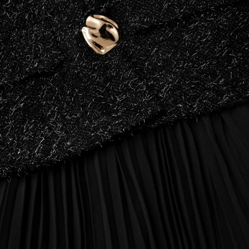 self-portrait Tinsel Boucle Chiffon Midi Dress