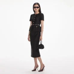 self-portrait Tinsel Boucle Tailored Midi Dress
