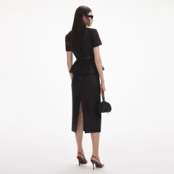 self-portrait Tinsel Boucle Tailored Midi Dress