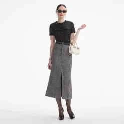 self-portrait Tinsel Boucle Top
