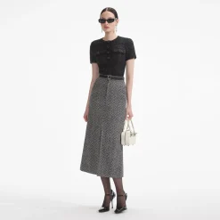 self-portrait Tinsel Boucle Top
