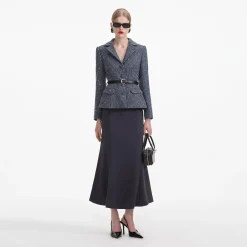 self-portrait Boucle Midi Dress