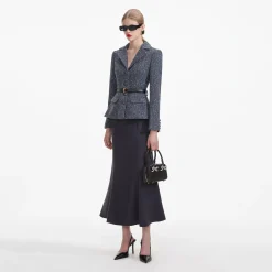 self-portrait Boucle Midi Dress