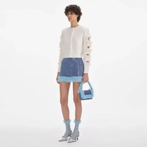 self-portrait Crystal Chainmail Mini Skirt