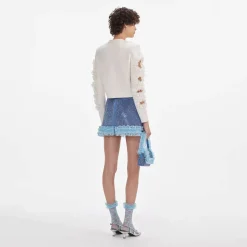 self-portrait Crystal Chainmail Mini Skirt