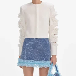 self-portrait Crystal Chainmail Mini Skirt