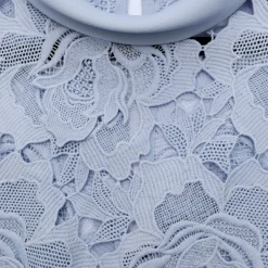self-portrait Flower Lace Contrast Collar Midi Dress