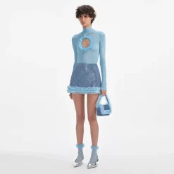 self-portrait Knit Cut Out Bodysuit