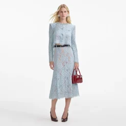 self-portrait Lace Flared Midi Skirt