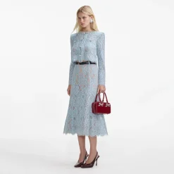self-portrait Lace Flared Midi Skirt