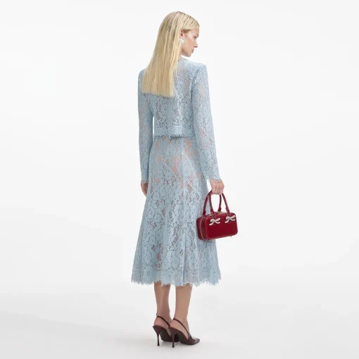 self-portrait Lace Flared Midi Skirt