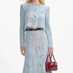 self-portrait Lace Flared Midi Skirt